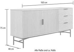 SalesFever Sideboard »Visby Stilvolle Kommode für mehr Stauraum« Kommode, Eiche Echtholzfurnier, Breite 160 cm