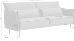 SalesFever 3-Sitzer »Komfortable Sofa für Ihr Zuhause« Modernes 3-Sitzer Sofa: Samtbezug, ausziehbar, manuell verstellbar