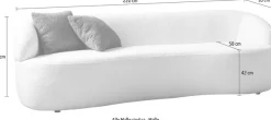 SalesFever 3-Sitzer »Stilvoller 3-Sitzer für Ihr Zuhause« organisch geformt, Breite 220 cm