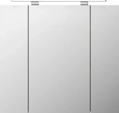 Saphir Badezimmerspiegelschrank »Serie 4010 Badezimmer-Spiegelschrank inkl. LED-Aufsatzleuchte« Badschrank 80 cm breit, 3 Türen, 6 Glas-Einlegeböden, inkl Türdämpfer