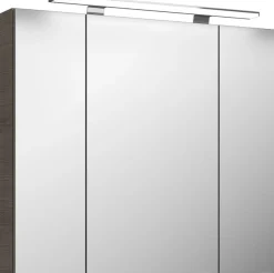 Saphir Badezimmerspiegelschrank »Serie 4010 Badezimmer-Spiegelschrank inkl. LED-Aufsatzleuchte« Badschrank 80 cm breit, 3 Türen, 6 Glas-Einlegeböden, inkl Türdämpfer
