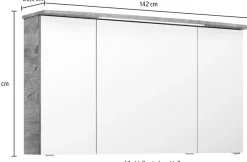 Saphir Badezimmerspiegelschrank »Serie 4010 Badezimmer-Spiegelschrank inkl. LED-Beleuchtung im Kranz« Badschrank 142 cm breit, 3 Türen, 6 Glas-Einlegeböden, inkl Türdämpfer
