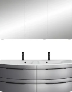 Saphir Badmöbel-Set »Badezimmer-Set 133,2 cm breit, inkl. Türdämpfer, 3 Türen, 4 Schubladen« Set, 2 Stk. tlg.