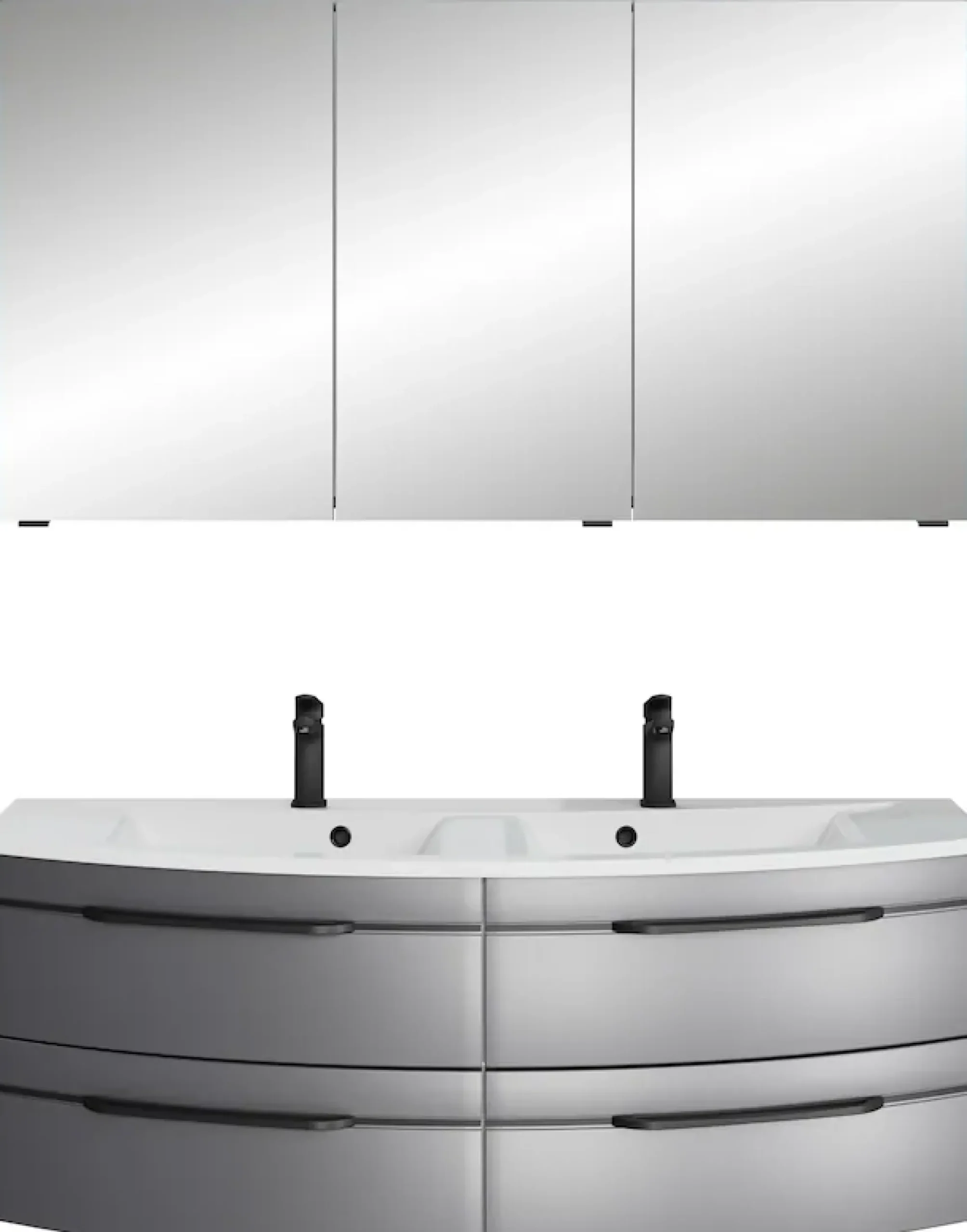 Saphir Badmöbel-Set »Badezimmer-Set 133,2 cm breit, inkl. Türdämpfer, 3 Türen, 4 Schubladen« Set, 2 Stk. tlg.