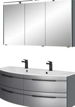 Saphir Badmöbel-Set »Badezimmer-Set 133,2 cm breit, inkl. Türdämpfer, 3 Türen, 4 Schubladen« Set, 2 Stk. tlg.