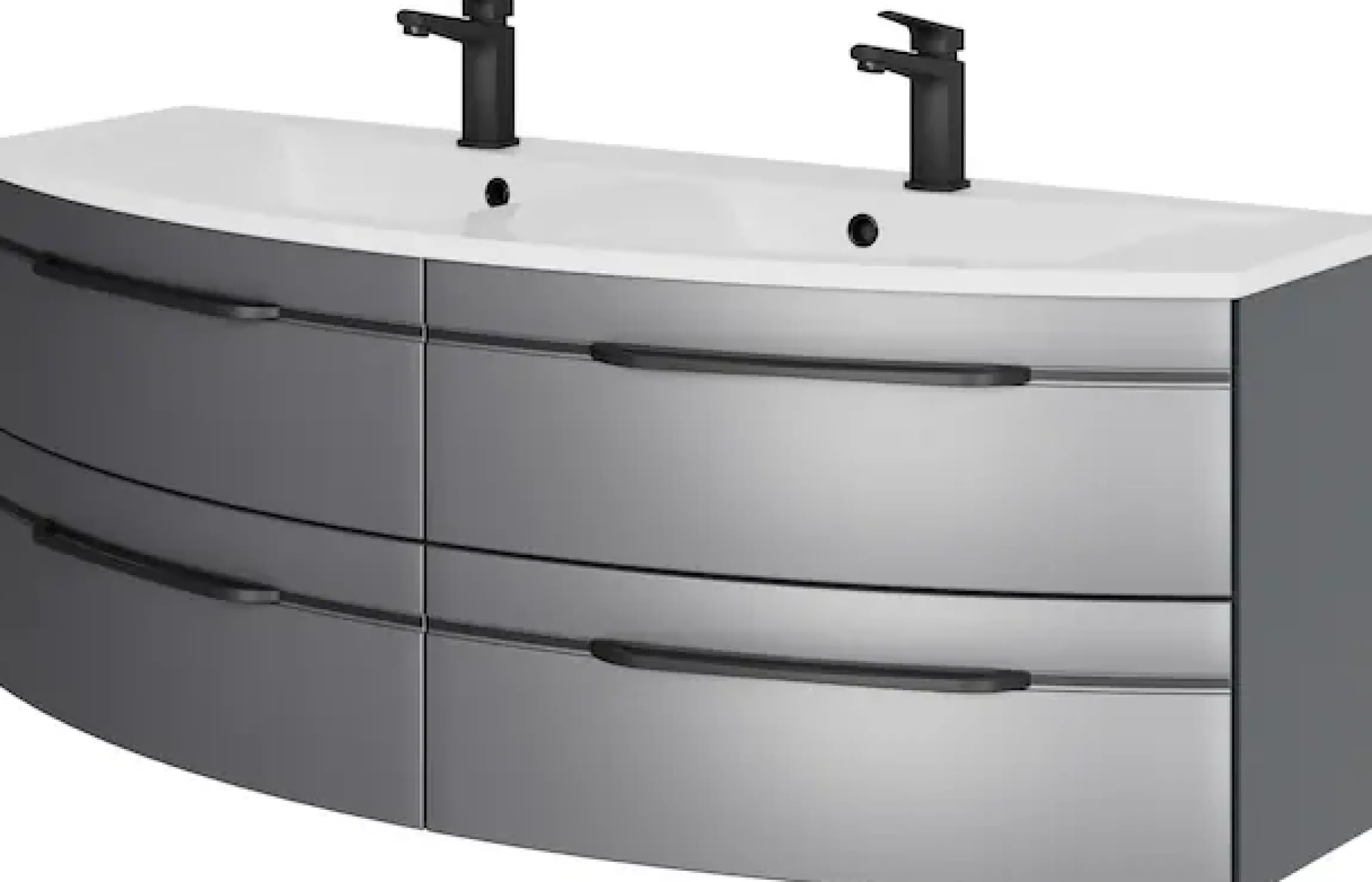 Saphir Badmöbel-Set »Badezimmer-Set 133,2 cm breit, inkl. Türdämpfer, 3 Türen, 4 Schubladen« Set, 2 Stk. tlg.