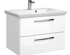 Saphir Badmöbel-Set »Badmöbel-Set Trentino 3-tlg Mineralmarmorwaschtisch,LED-Spiegelschrank« 4 Stk. tlg.