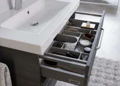 Saphir Badmöbel-Set »Balto Sprint 4-teilig, Mineralmarmor-Waschtisch mit LED-Spiegelschrank« 5 Stk. tlg.
