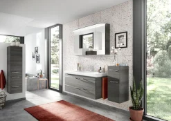 Saphir Badmöbel-Set »Balto Sprint 4-teilig, Mineralmarmor-Waschtisch mit LED-Spiegelschrank« 5 Stk. tlg.