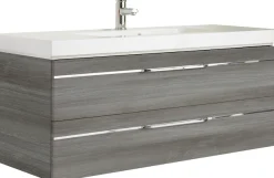 Saphir Badmöbel-Set »Balto Sprint 4-teilig, Mineralmarmor-Waschtisch mit LED-Spiegelschrank« 5 Stk. tlg.