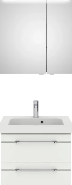 Saphir Badmöbel-Set »Balto Sprint 2-teilig, Mineralmarmor-Waschtisch mit LED-Spiegelschrank« 2 Stk. tlg.