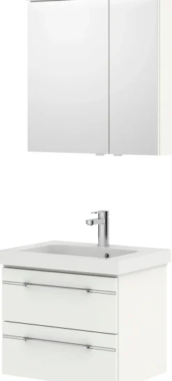 Saphir Badmöbel-Set »Balto Sprint 2-teilig, Mineralmarmor-Waschtisch mit LED-Spiegelschrank« 2 Stk. tlg.