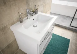 Saphir Badmöbel-Set »Balto Sprint 2-teilig, Mineralmarmor-Waschtisch mit LED-Spiegelschrank« 2 Stk. tlg.