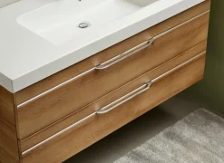Saphir Badmöbel-Set »Balto Sprint 3-teilig, Mineralmarmor-Waschtisch mit LED-Spiegelschrank« 4 Stk. tlg.