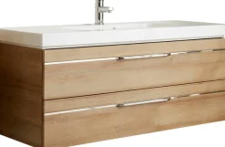Saphir Badmöbel-Set »Balto Sprint 3-teilig, Mineralmarmor-Waschtisch mit LED-Spiegelschrank« 4 Stk. tlg.