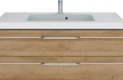 Saphir Badmöbel-Set »Balto Sprint 3-teilig, Mineralmarmor-Waschtisch mit LED-Spiegelschrank« 4 Stk. tlg.