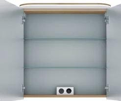 Saphir Badmöbel-Set »Balto Sprint 4-teilig, Mineralmarmor-Waschtisch mit LED-Spiegelschrank« 5 Stk. tlg.