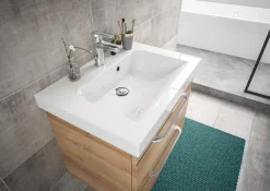 Saphir Badmöbel-Set »Balto Sprint 4-teilig, Mineralmarmor-Waschtisch mit LED-Spiegelschrank« 5 Stk. tlg.