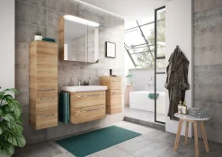 Saphir Badmöbel-Set »Balto Sprint 4-teilig, Mineralmarmor-Waschtisch mit LED-Spiegelschrank« 5 Stk. tlg.