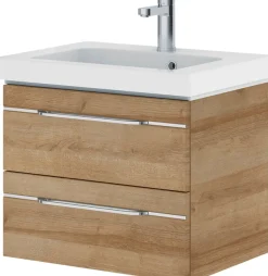 Saphir Badmöbel-Set »Balto Sprint 4-teilig, Mineralmarmor-Waschtisch mit LED-Spiegelschrank« 5 Stk. tlg.
