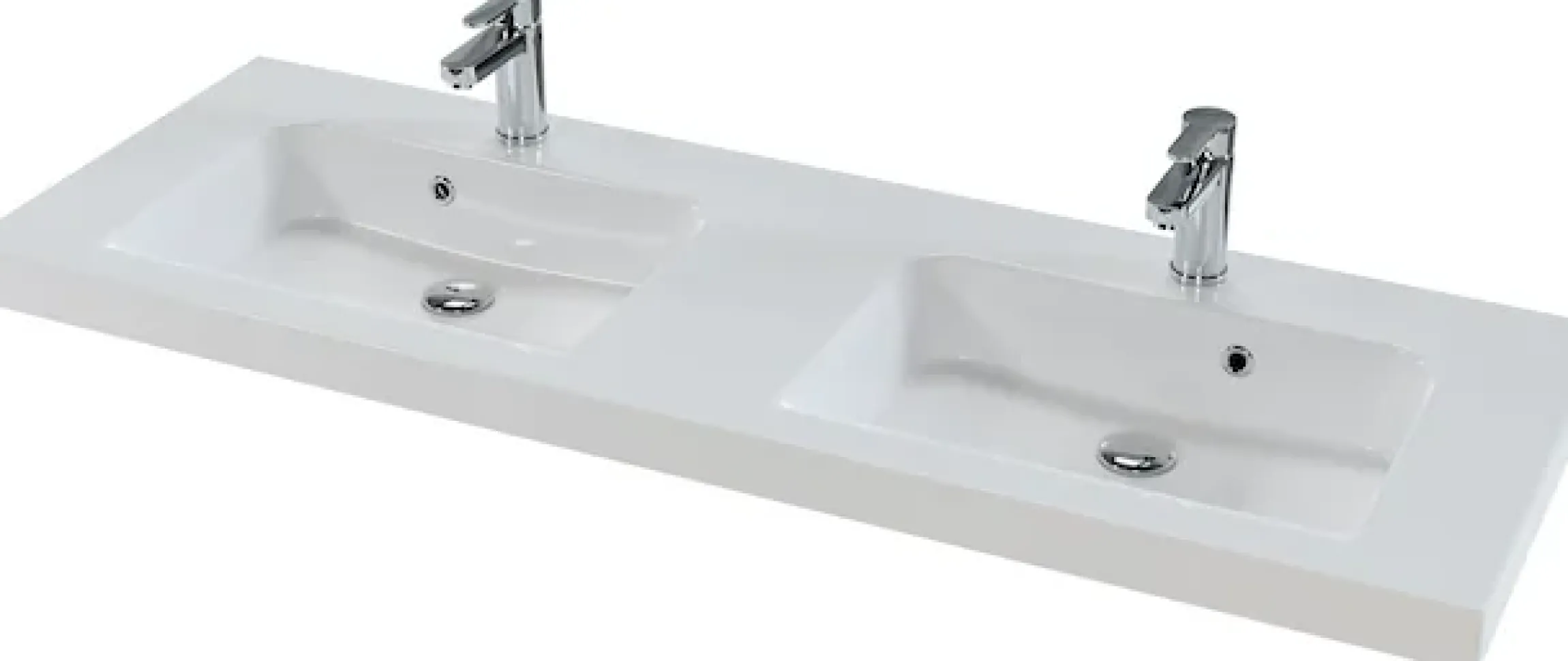 Saphir Badmöbel-Set »Balto 2-teilig Mineralmarmor-Doppelwaschtisch mit LED-Spiegel« 2 Stk. tlg.