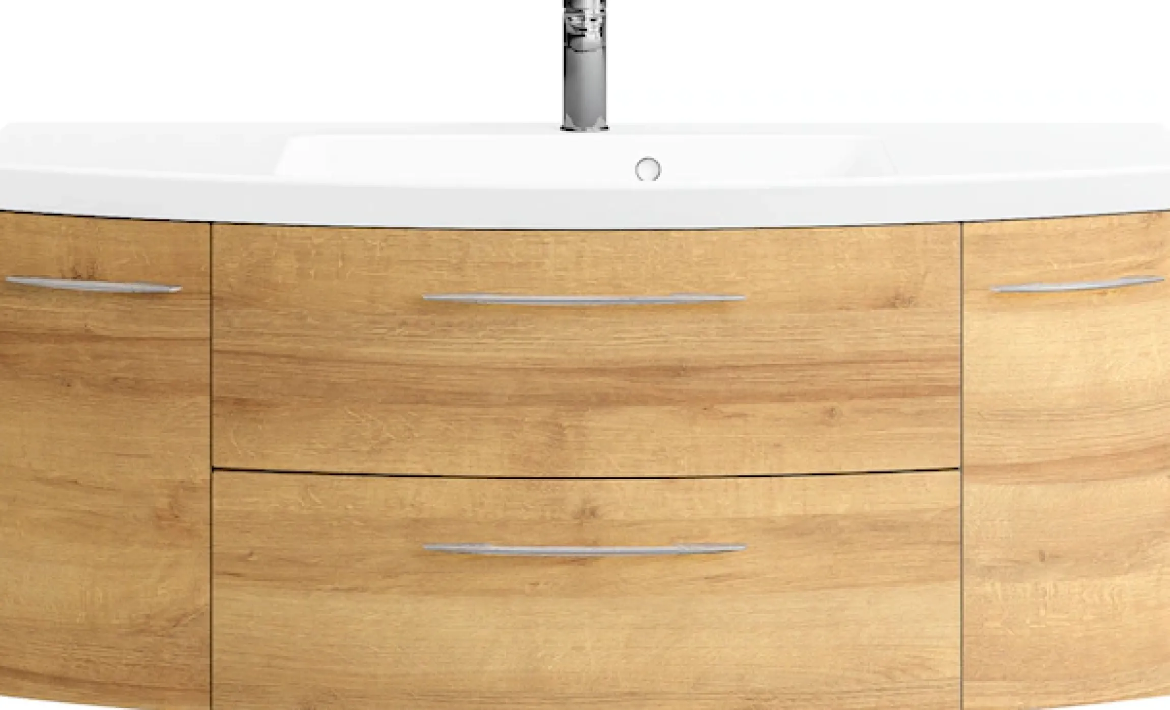 Saphir Badmöbel-Set »Cassca Sprint 3-teilig Mineralmarmor-Waschtisch mit LED-Spiegelschrank« 4 Stk. tlg.