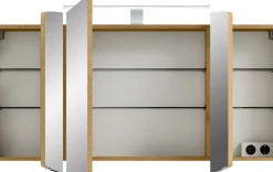 Saphir Badmöbel-Set »Cassca Sprint 3-teilig Mineralmarmor-Waschtisch mit LED-Spiegelschrank« 4 Stk. tlg.