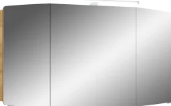 Saphir Badmöbel-Set »Cassca Sprint 3-teilig Mineralmarmor-Waschtisch mit LED-Spiegelschrank« 4 Stk. tlg.