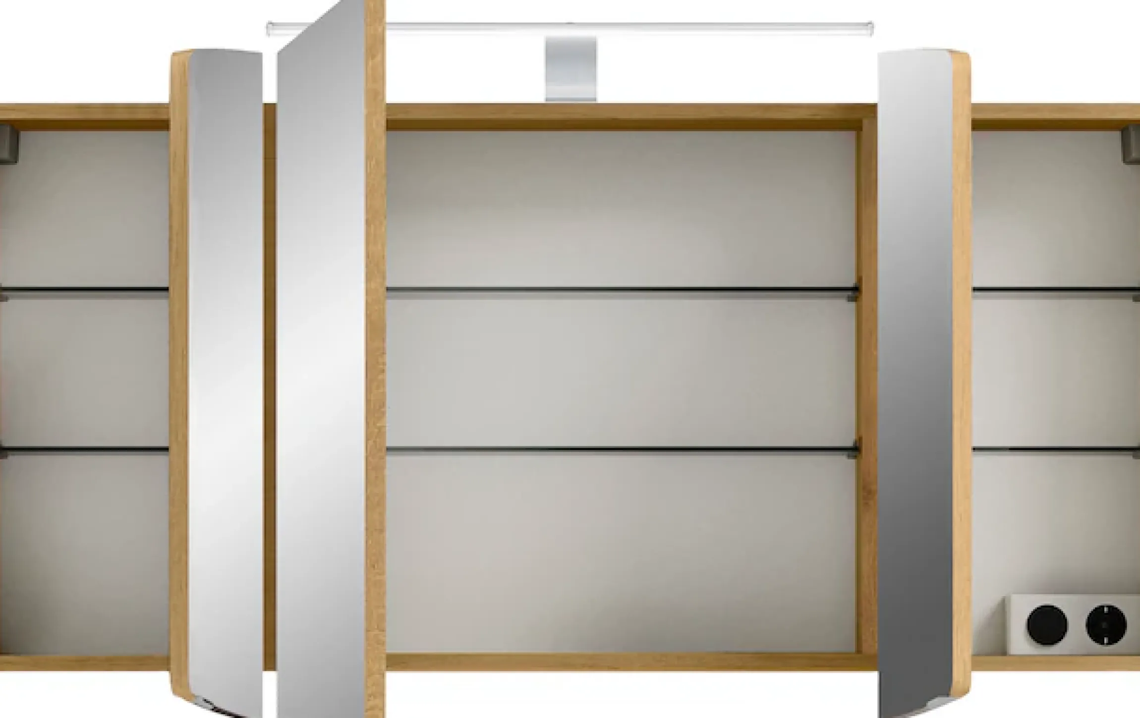 Saphir Badmöbel-Set »Cassca Sprint 2-teilig Mineralmarmor-Waschtisch mit LED-Spiegelschrank« 2 Stk. tlg.