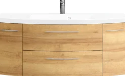 Saphir Badmöbel-Set »Cassca Sprint 2-teilig Mineralmarmor-Waschtisch mit LED-Spiegelschrank« 2 Stk. tlg.