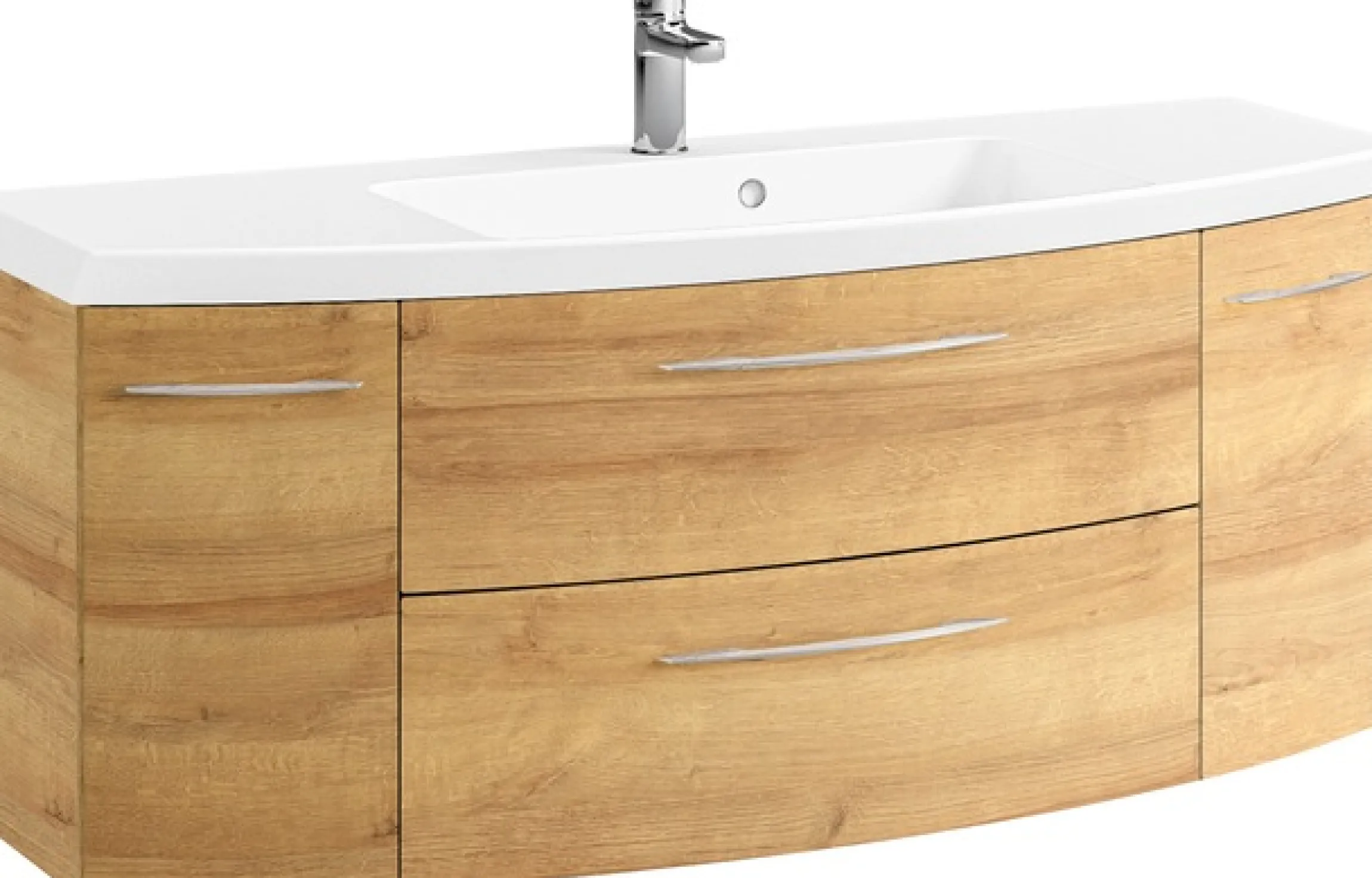 Saphir Badmöbel-Set »Cassca Sprint 2-teilig Mineralmarmor-Waschtisch mit LED-Spiegelschrank« 2 Stk. tlg.