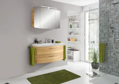 Saphir Badmöbel-Set »Cassca Sprint 2-teilig Mineralmarmor-Waschtisch mit LED-Spiegelschrank« 2 Stk. tlg.