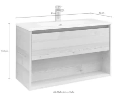 Saphir Badmöbel-Set »Mineralmarmor-Waschisch und Waschtischunterschrank« 2 Stk. tlg.