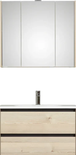 Saphir Badmöbel-Set »Mineralmarmor-Waschisch, Waschtischunterschrank und Spiegelschrank« 3 Stk. tlg.