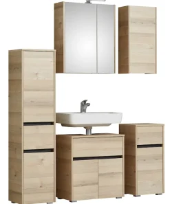 Saphir Badmöbel-Set »Mineralmarmor-Waschisch und Waschtischunterschrank« Komplett-Set, 5 Stk. tlg.