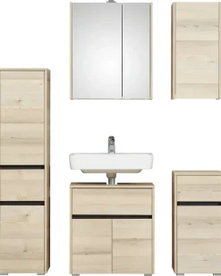 Saphir Badmöbel-Set »Mineralmarmor-Waschisch und Waschtischunterschrank« Komplett-Set, 5 Stk. tlg.