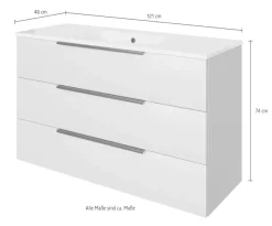 Saphir Badmöbel-Set »Mineralmarmor-Waschtisch mit Waschtischunterschrank« 2 Stk. tlg.