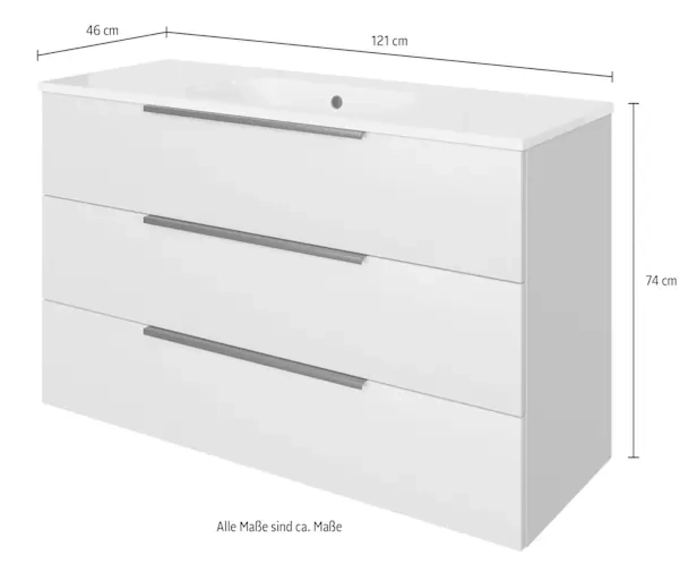 Saphir Badmöbel-Set »Mineralmarmor-Waschtisch mit Waschtischunterschrank« 2 Stk. tlg.