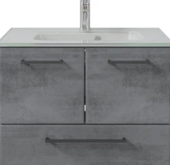 Saphir Badmöbel-Set »Quickset 945 Glas-Waschtisch mit Unterschrank, 74 cm breit, Waschplatz« 1 Stk. tlg.