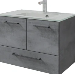 Saphir Badmöbel-Set »Quickset 945 Glas-Waschtisch mit Unterschrank, 74 cm breit, Waschplatz« 1 Stk. tlg.