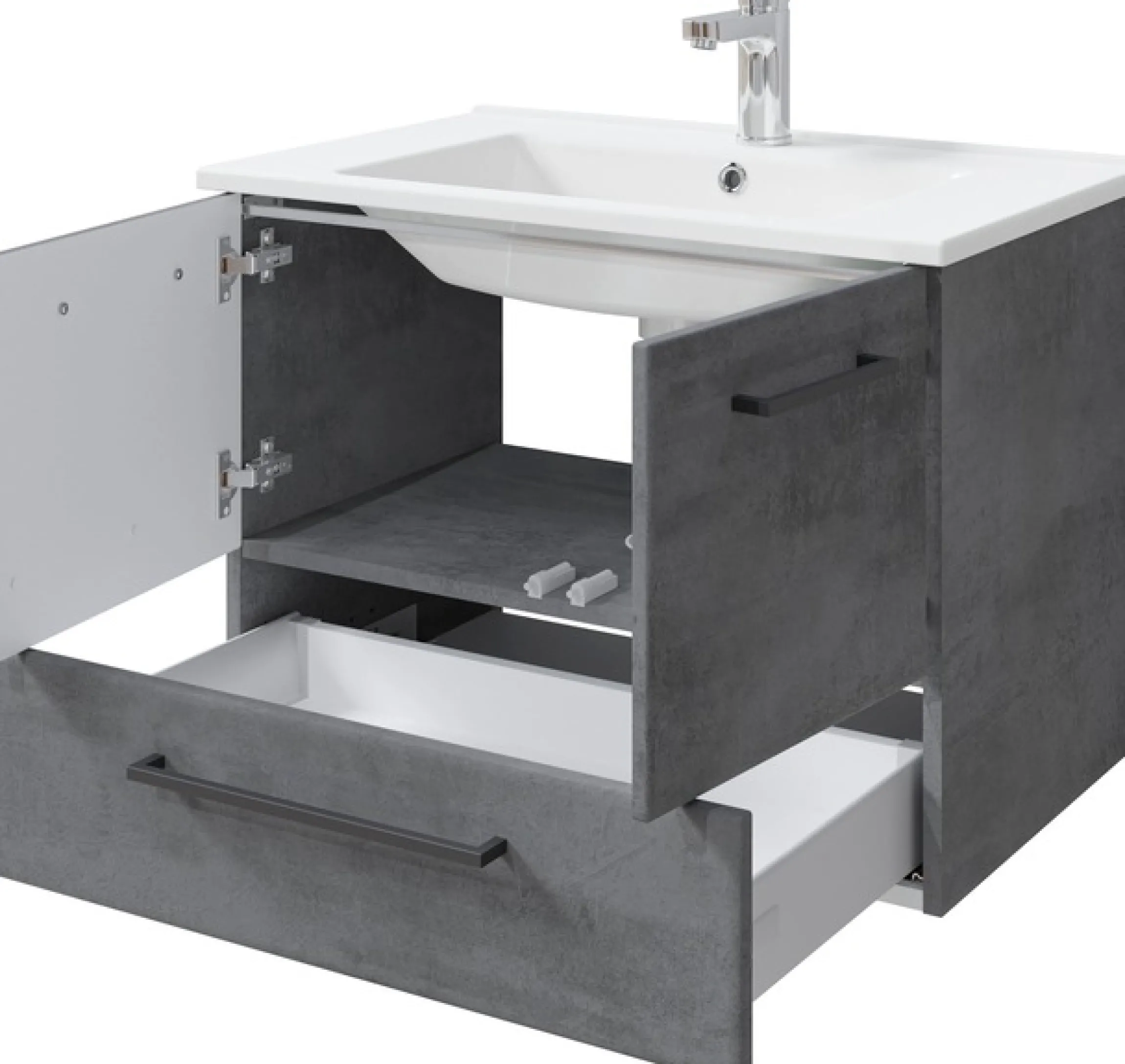Saphir Badmöbel-Set »Quickset 945 Keramik-Waschtisch mit Unterschrank, 75 cm breit« 1 Stk. tlg.