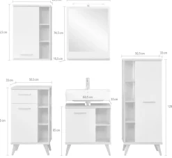 Saphir Badmöbel-Set »Quickset 966, mit Türdämpfer, Badezimmer-Set« 6 Stk. tlg.