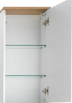 Saphir Badmöbel-Set »Quickset Mineralmarmor-Waschtisch mit LED-Spiegelschrank« 6 Stk. tlg.