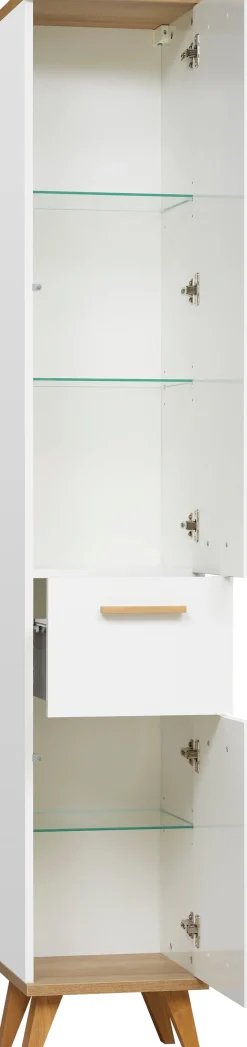 Saphir Badmöbel-Set »Quickset Mineralmarmor-Waschtisch mit LED-Spiegelschrank« 6 Stk. tlg.