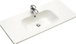 Saphir Badmöbel-Set »Quickset Mineralmarmor-Waschtisch mit LED-Spiegelschrank« 6 Stk. tlg.