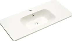 Saphir Badmöbel-Set »Quickset Mineralmarmor-Waschtisch mit LED-Spiegelschrank« 6 Stk. tlg.