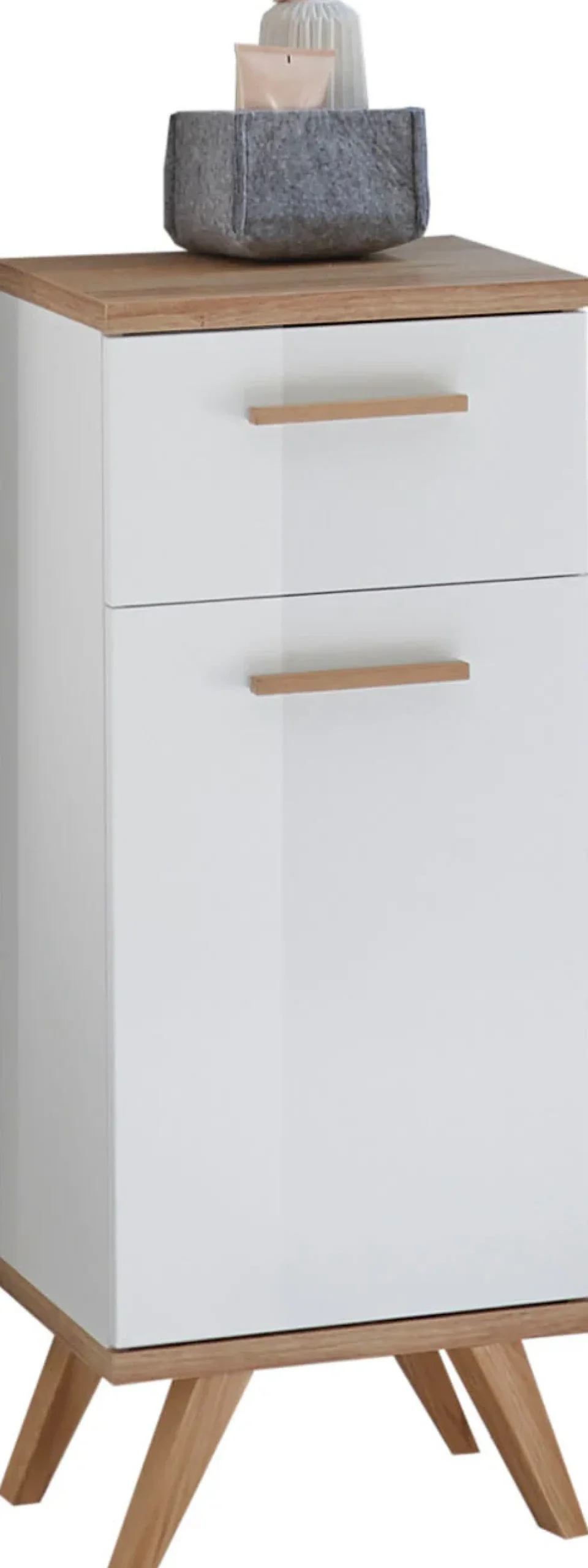 Saphir Badmöbel-Set »Quickset Mineralmarmor-Waschtisch mit LED-Spiegelschrank« 6 Stk. tlg.