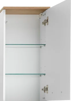 Saphir Badmöbel-Set »Quickset Mineralmarmor-Waschtisch mit LED-Spiegelschrank« 6 Stk. tlg.