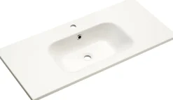 Saphir Badmöbel-Set »Quickset Mineralmarmor-Waschtisch mit LED-Spiegelschrank« 6 Stk. tlg.