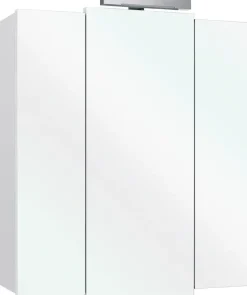 Saphir Badmöbel-Set »Quickset 4-teilig, Waschbeckenunterschrank mit LED-Spiegelschrank« 4 Stk. tlg.